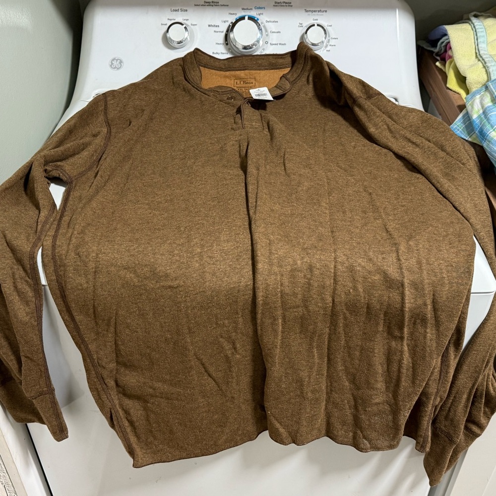 L.L. Bean Olive Henley Shirt